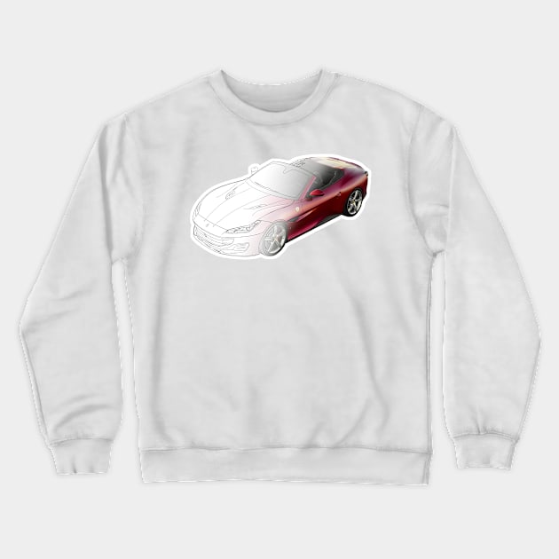 Super Italian Car Collection - Ferrari Portofino Crewneck Sweatshirt by 4U2NV-LDN